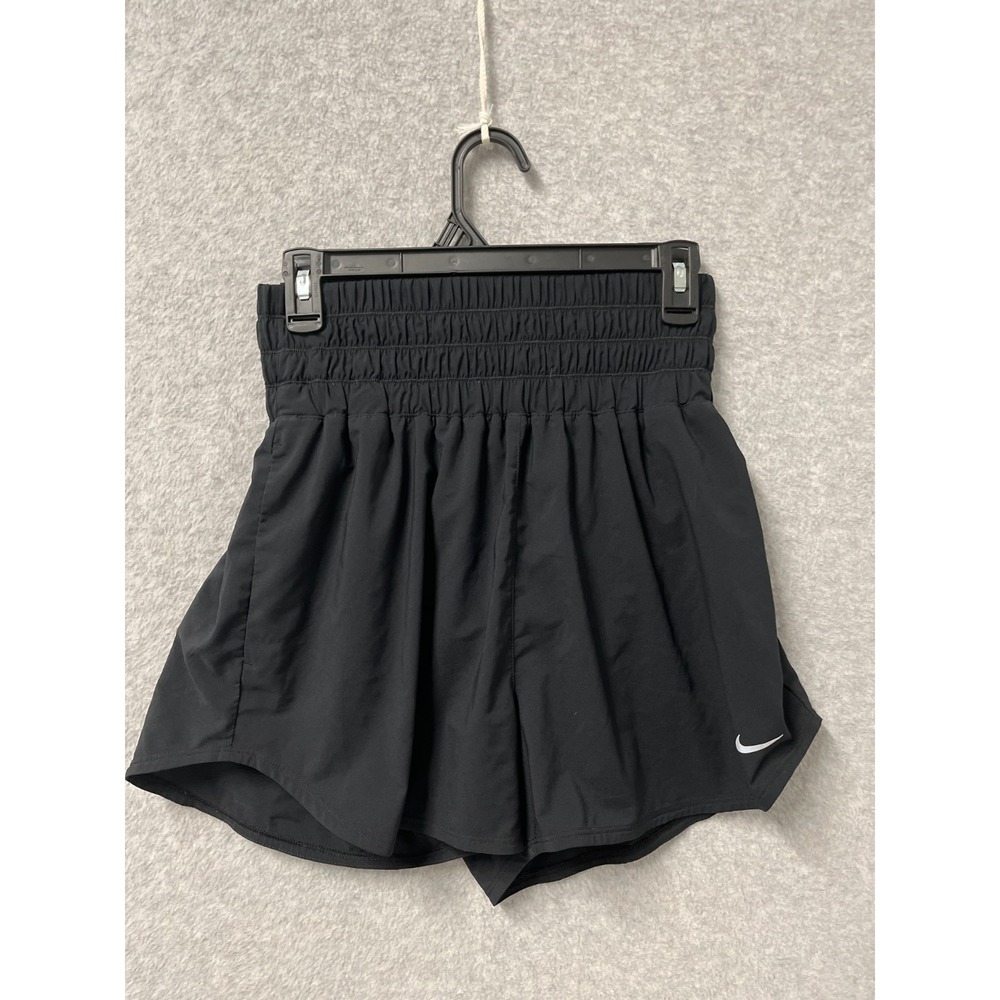 Nike Black Athletic Shorts with White Swoosh
